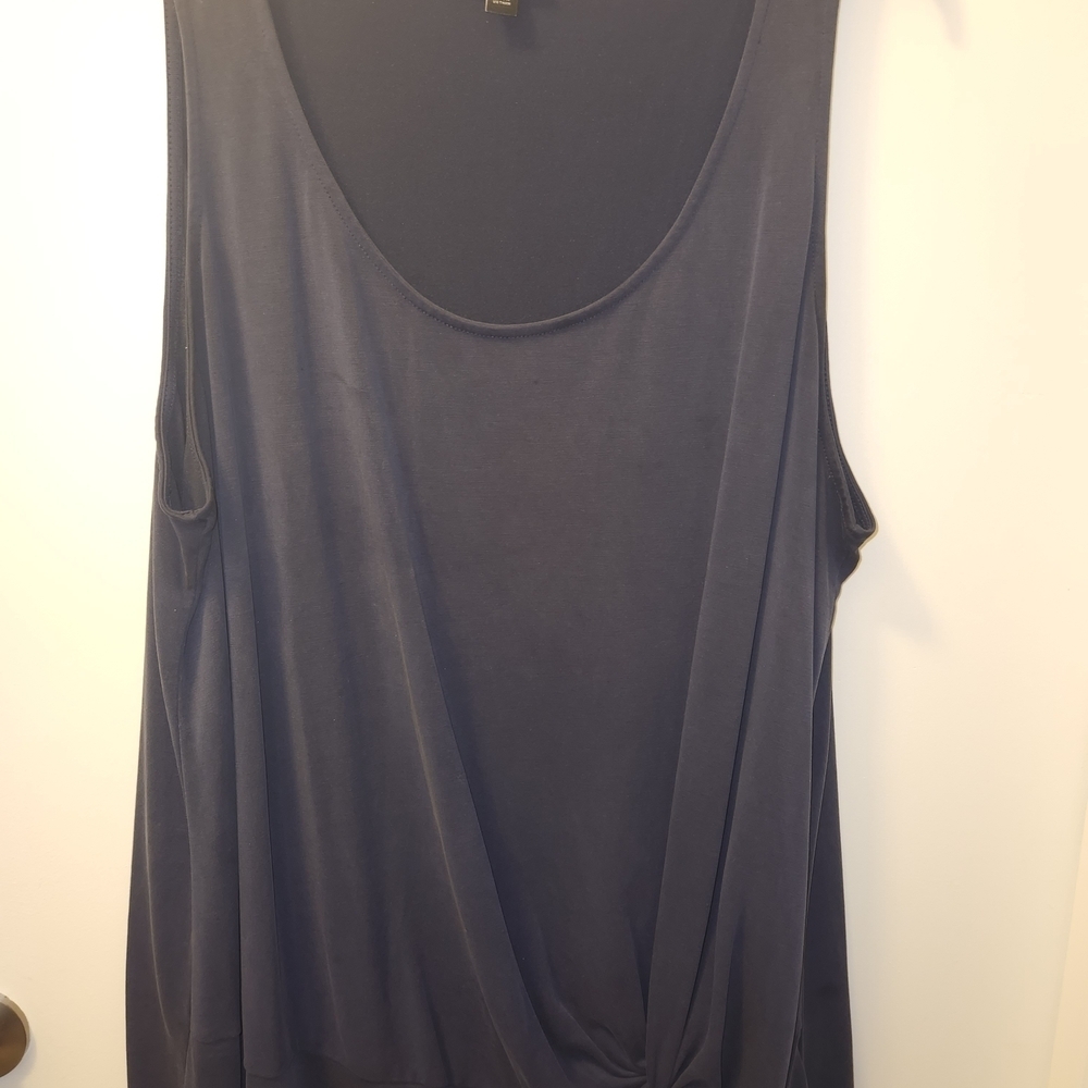 Torrid Navy Relaxed Tie Front Tank Top